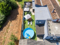 fenced yard swimming pool yakuzzi barbecue deck chairs tables, Apartment Kristijan & Jelena with pool in Vodnjan, Istria, Croatia Vodnjan