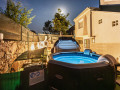 fenced yard swimming pool yakuzzi barbecue deck chairs tables, Apartment Kristijan & Jelena with pool in Vodnjan, Istria, Croatia Vodnjan