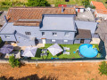 fenced yard swimming pool yakuzzi barbecue deck chairs tables, Apartment Kristijan & Jelena with pool in Vodnjan, Istria, Croatia Vodnjan
