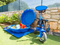 fenced yard swimming pool yakuzzi barbecue deck chairs tables, Apartment Kristijan & Jelena with pool in Vodnjan, Istria, Croatia Vodnjan
