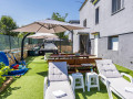 fenced yard swimming pool yakuzzi barbecue deck chairs tables, Apartment Kristijan & Jelena with pool in Vodnjan, Istria, Croatia Vodnjan