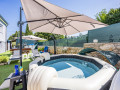 fenced yard swimming pool yakuzzi barbecue deck chairs tables, Apartment Kristijan & Jelena with pool in Vodnjan, Istria, Croatia Vodnjan