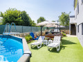 fenced yard swimming pool yakuzzi barbecue deck chairs tables, Apartment Kristijan & Jelena with pool in Vodnjan, Istria, Croatia Vodnjan